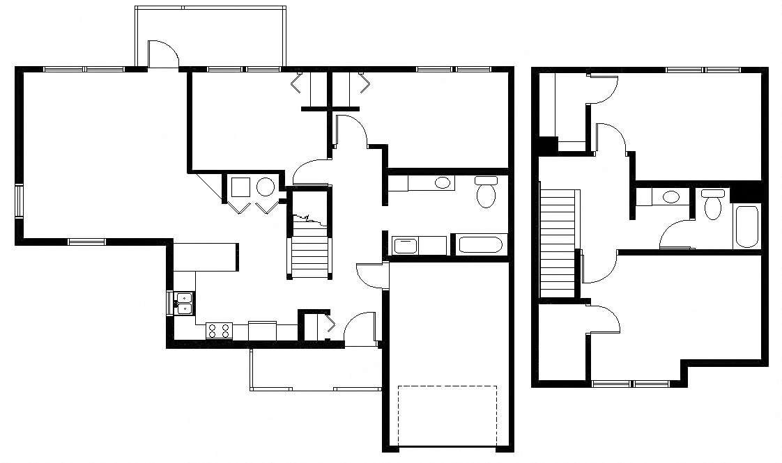 Floor plan for 4 beds, 2 baths, 2046 sqft
